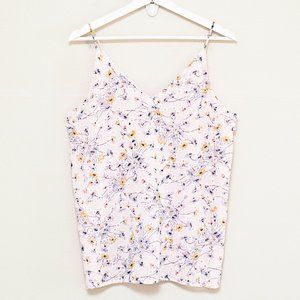 LOFT Pink Floral Eyelet Camisole Top S